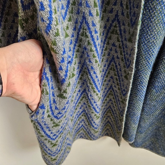 Hannah Diamond Boho Print Open Front Cardigan Sweater XL Grey - Picture 3 of 8